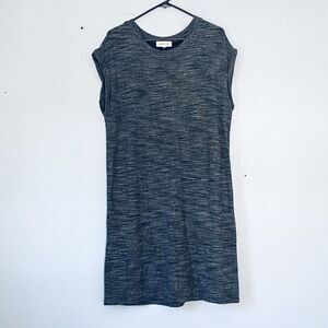 Anthropologie Cloth & Stone Dress XL Gray Heather Cap Sleeve Shift Stretch
